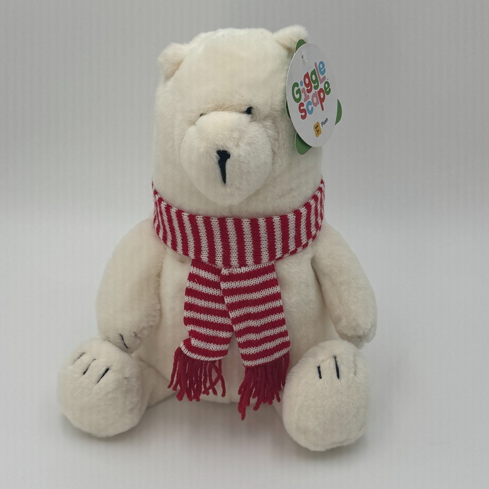 Giggle Scape 14" Polar Bear Stuffed Plush Animal Toy Soft White